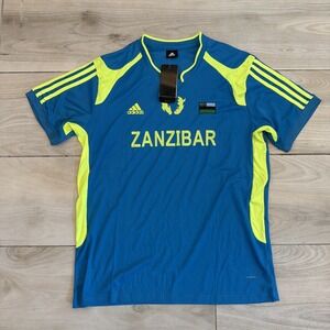 Adidas Zanzibar Mens National Football Team Jersey  Futbol Blue 2XL Fits SMALL